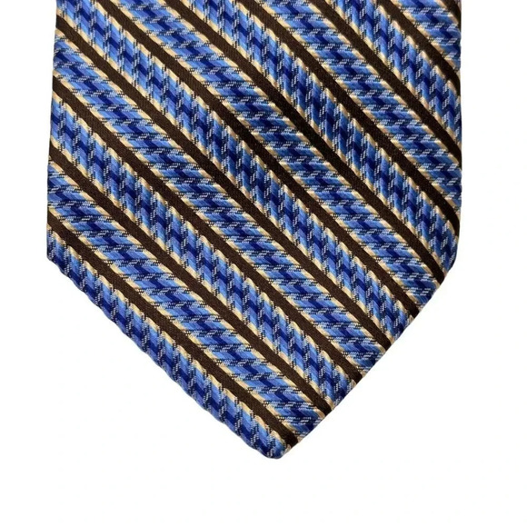 Jhane Barnes Tie Mens 100% Silk Striped Made in  Italy 60" long - Picture 1 of 7